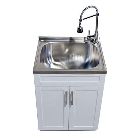 stainless steel laundry cabinet canada|glacier bay laundry sink cabinet.